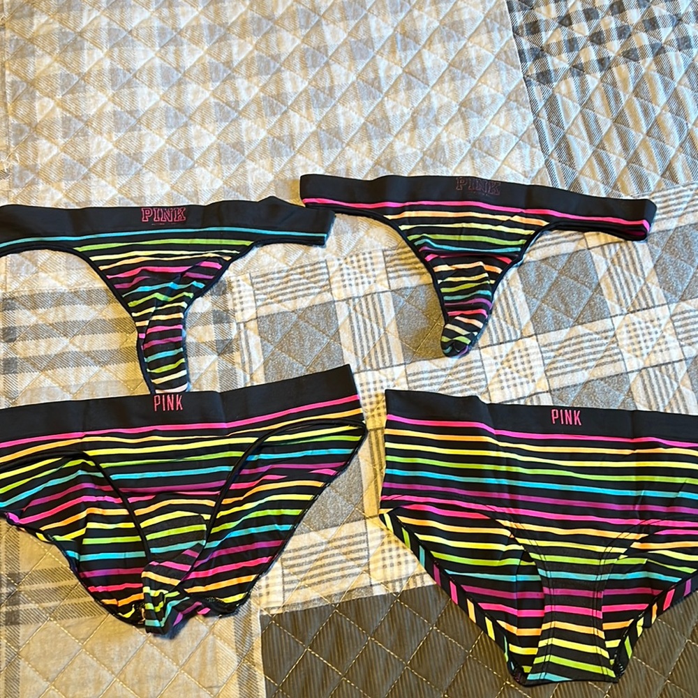 Vintage Victoria’s Secret PINK rainbow stripes